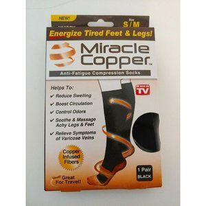 1 Pair Miracle Copper Anti-Fatigue Compression Socks Small - Medium